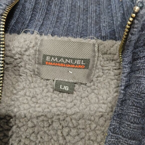 Good Condition Emanuel Emanuel Ungaro Blue/Grey Cotton Sweater Size L - Picture 2 of 3